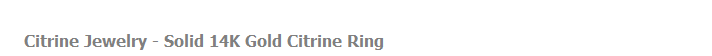 Citrine Jewelry - Solid 14K Gold Citrine Ring