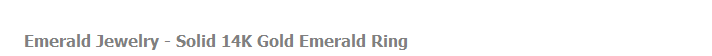 Emerald Jewelry - Solid 14K Gold Emerald Ring