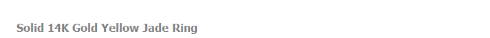 Solid 14K Gold Yellow Jade Ring